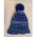 TYD-1204 : Blue and Light Blue Handmade Knitted Hat with Blue PomPom for Children at RTD Gifts