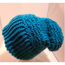 Teal Handmade Knitted Oversized Slouchy Chunky Hat