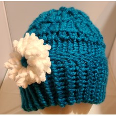 Handmade Children's Knitted Hat with Flower
