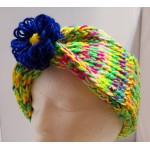 Multicolor Headband or Ear Warmer with Flower