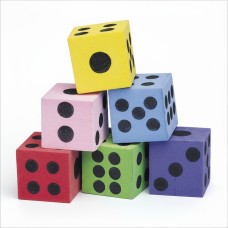 Large Foam Dice 6 Pack Big 1.5 Inch Bulk Assorted Colors Kids Math Games Toy