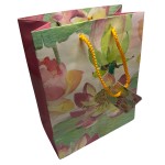 Pink Floral Paper Gift Bag Glossy Flower Gift Wrap Bag with Handle & Tag 9x7x4 Pink Floral Paper Gift Bag Glossy Flower Gift Wrap Bag with Handle & Tag 9x7x4