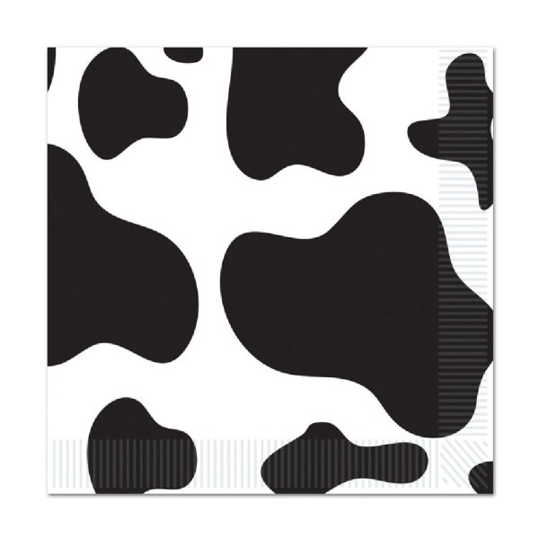 16-pk Farm Cow Print Party Beverage Napkins 16-pk Farm Cow Print Party Beverage Napkins