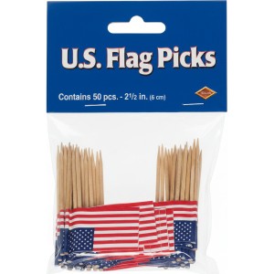 RTD-259750 : 50 pcs American Flag Toothpicks Patriotic Cupcake Toppers 4th of July Party Picks at RTD Gifts RTD-259750 : 50 pcs American Flag Toothpicks Patriotic Cupcake Toppers 4th of July Party Picks at RTD Gifts