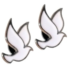 2-Piece White Dove Pin Set - Christian Faith & Universal Peace Jewelry 2-Piece White Dove Pin Set - Christian Faith & Universal Peace Jewelry