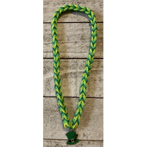 AJD-1024 : Green St. Patricks Day Fishtail Rainbow Loom Choker at RTD Gifts