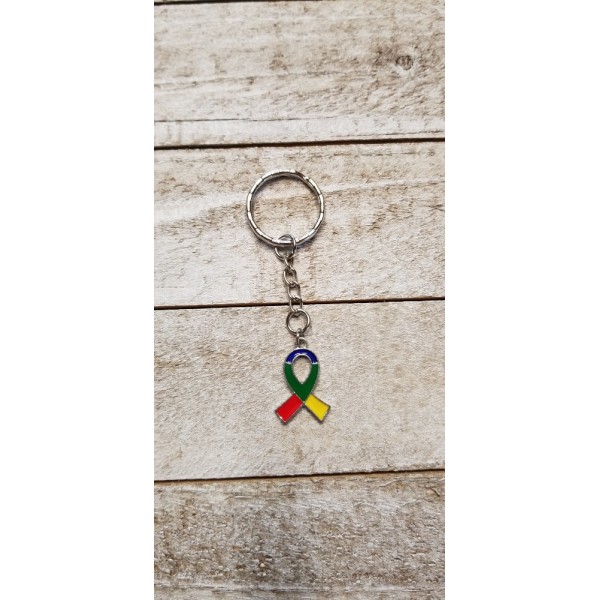 Autism Ribbon Charm Keychain