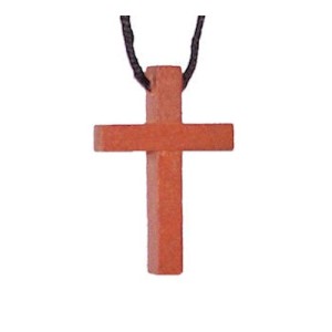 RTD-1094 : Wooden Cross Necklace - Christian Wood Cross w/cord at RTD Gifts