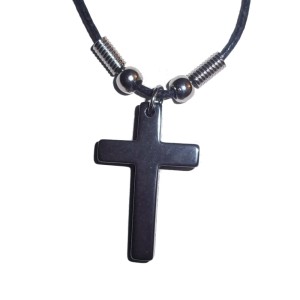 RTD-1112 : Hematite Stone Cross Pendant Necklace at RTD Gifts