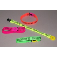 Jesus Loves Me - Neon Nylon Bracelets