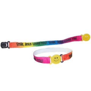 RTD-1233 : Smile, Jesus Loves You! - Neon Bracelet at RTD Gifts
