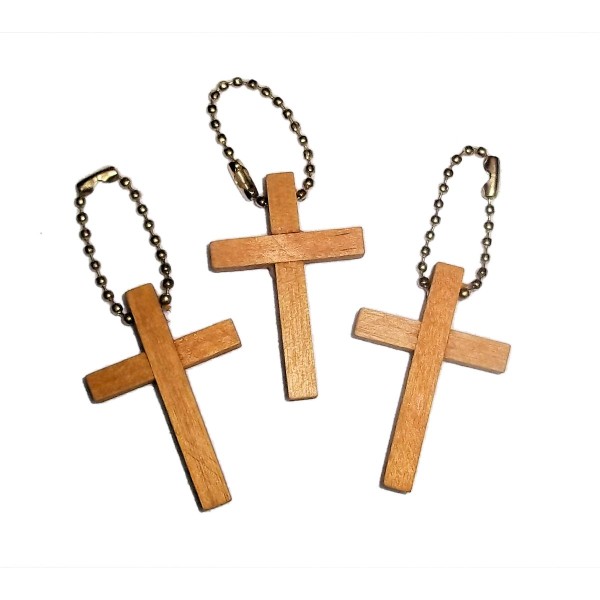 Wood Cross Key Chain Wood Cross Key Chain