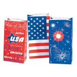 Patriotic USA Red White and Blue July 4th Party Favor Treat Bags
