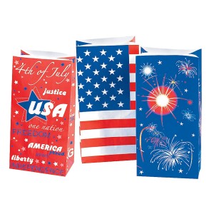 RTD-1294 : Patriotic USA Red White and Blue July 4th Party Favor Treat Bags at RTD Gifts