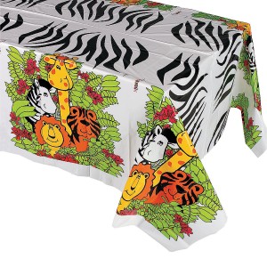 RTD-1297 : Zoo Animal Party Plastic Table Cover at RTD Gifts