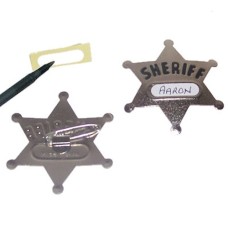 Metal Sheriff Star Name Tag Badge