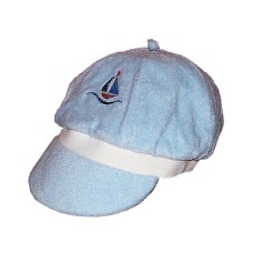 Baby Sailboat Sailor Hat - Blue Terry Cloth