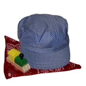 RTD-1425 : Childs Train Engineer Railroad Conductor Hat Set w/ Scarf & Train-shaped Whistle at RTD Gifts