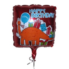Large 21 inch Square Happy Birthday Dinosaur Mylar Balloon