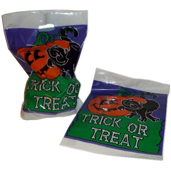 17 inch Halloween Trick-Or-Treat Sacks Candy Plastic Bags 17 inch Halloween Trick-Or-Treat Sacks Candy Plastic Bags