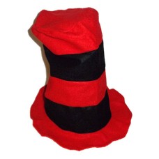 Red and Black Felt Stovepipe Hat