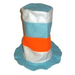 Blue, White and Orange Felt Stovepipe Hat