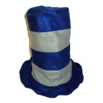 Blue and Grey Felt Stovepipe Hat
