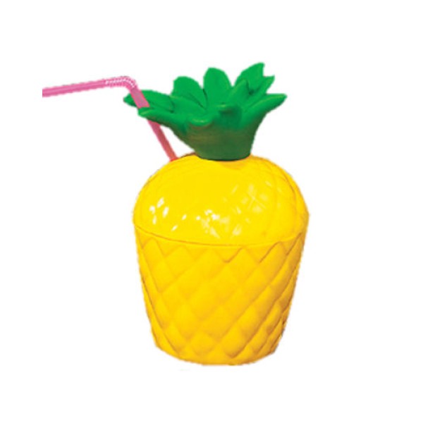 Plastic Pineapple Cup Luau Party Tiki Drinkware Hawaiian Summer BBQ Birthday