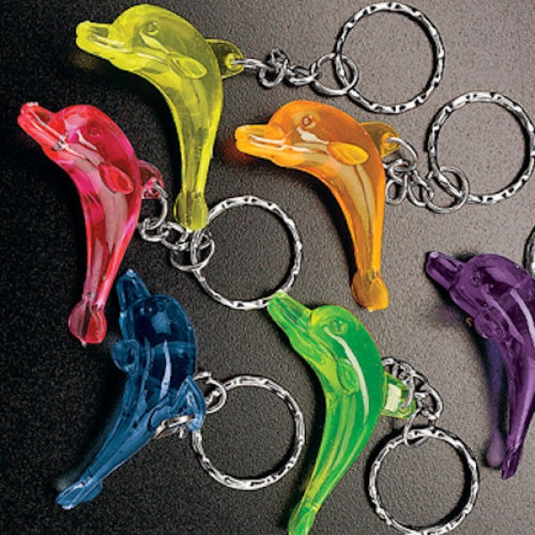 Dolphin Plastic Key Chain Transparent Cute Ocean Animal Keyring Party Favors Dolphin Plastic Key Chain Transparent Cute Ocean Animal Keyring Party Favors