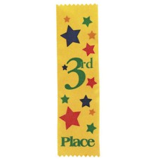 10-Pack Yellow Satin 3rd Place Award Ribbons