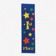 Blue Satin 1st Place Award Ribbon