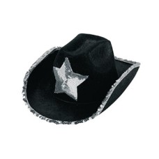 Black Felt Cowboy Hats With Silver Sequins