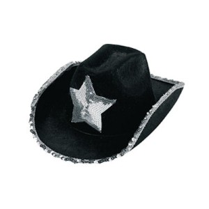RTD-1792 : Black Felt Cowboy Hats With Silver Sequins at RTD Gifts