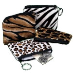 6-Pack Safari Print Plush Coin Purse Keychains 6-Pack Safari Print Plush Coin Purse Keychains