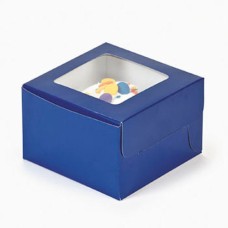 12-Pack Blue Cupcake Boxes