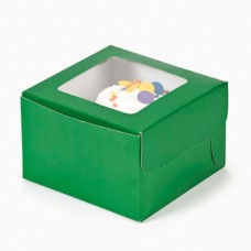 12-Pack Green Cupcake Boxes