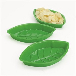 RTD-18123 : 3-Pack Plastic Palm Leaf Serving Trays at RTD Gifts