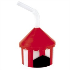 Plastic Circus Tent Cup with Straw