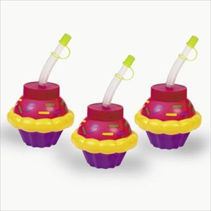 RTD-1827 : Colorful Plastic Cupcake Cup with Straw at RTD Gifts