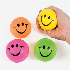 RTD-1844 : Foam Smile Face Neon Stress Relax Squeeze Balls at RTD Gifts