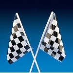 Plastic 4 inch x 7 inch Black and White Checkered Flags