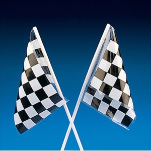 RTD-1868 : Plastic 4 inch x 7 inch Black and White Checkered Flags at RTD Gifts