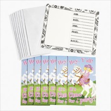 8-pack of Pink Cowgirl Invitations