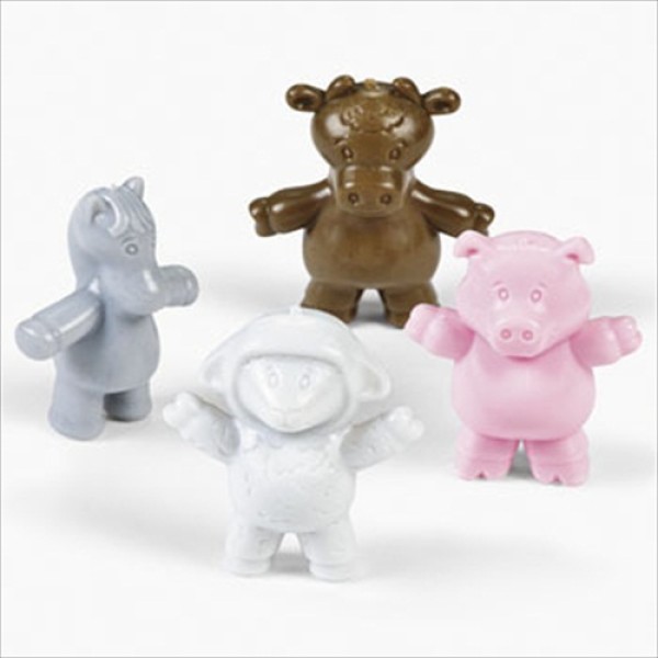 Plastic Farm Animals Miniature Figures Set of 12 Cake Toppers Party Bag Fillers