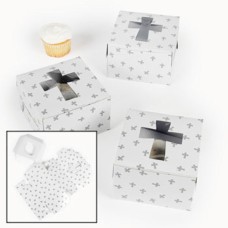 Christian Cupcake Box with Crosses