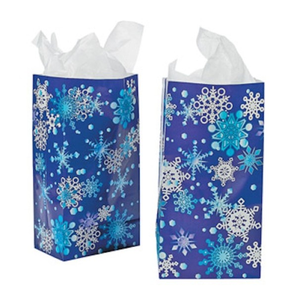 Winter Snowflake Paper Treat Bags Winter Snowflake Paper Treat Bags