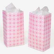 Pink Polka Dot Paper Treat Bags