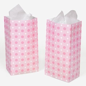 RTD-2057 : Pink Polka Dot Paper Treat Bags at RTD Gifts