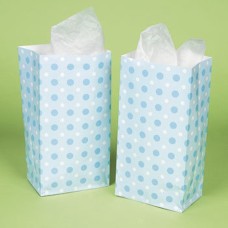 Blue Polka Dot Paper Treat Bags
