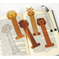 18-Pack Happy Zoo Animal Vinyl Bookmarks with Ruler